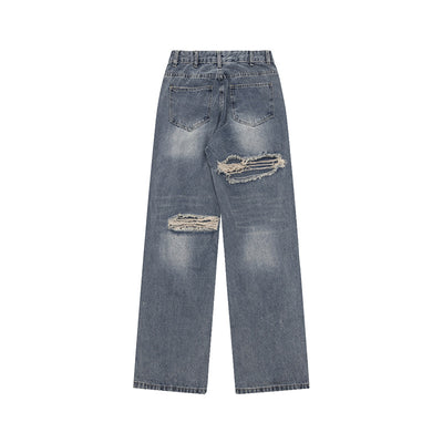 Pantalones Vaqueros Rotos Oversized de Pierna Recta Ancha para Mujer - Image 15