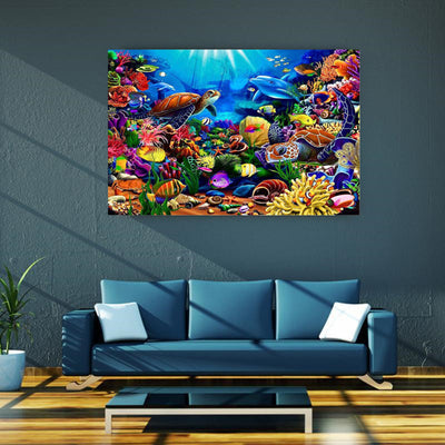 Cuadro de Diamantes 5D Paisaje Oceánico con Animales - Image 13