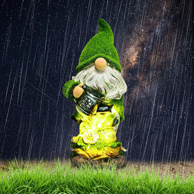 Lámpara Solar Decorativa de Jardín con Estatua de Resina - Image 8
