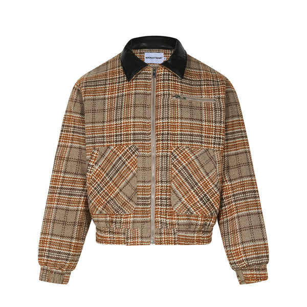 Abrigo Retro Estilo Americano a Cuadros y Rayas para Invierno - Image 8