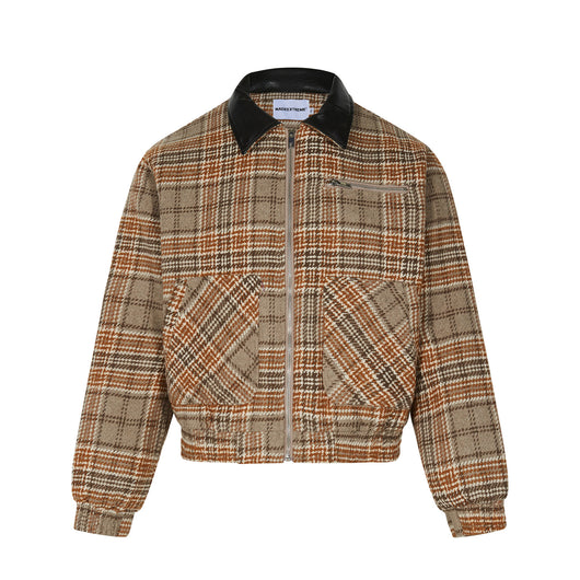 Abrigo Retro Estilo Americano a Cuadros y Rayas para Invierno - Image 8
