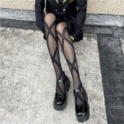 Calcetines Romper con Lazo Cruzado de Color Liso para Mujer - Image 11