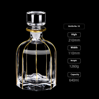 Botella de Whiskey Cristal con Línea Dorada y Tapa Hermética - Image 12