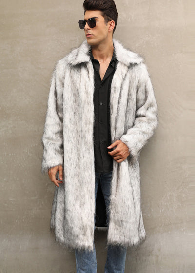 Abrigo Largo de Pelaje Sintético para Hombre - Cálido y Acogedor - Image 11