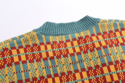 Suéter Casual de Cuello Redondo con Estampado Escocés para Hombre - Image 14