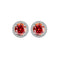 S925 Sterling Plateado Genuine Goods Moissanite Round Bag Stud Earrings Simple Graceful Orange Moissanite 1 Karat