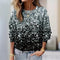 Blusa Casual Estampada de Manga Larga para Mujer