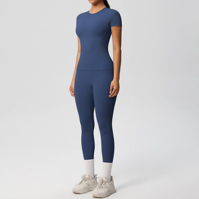 Conjunto Deportivo Mujer: Playera y Pantalón Yoga Cintura Alta - Image 29