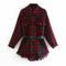 Chaqueta Camisa de Cuadros Roja para Mujer - Colección Mayorista