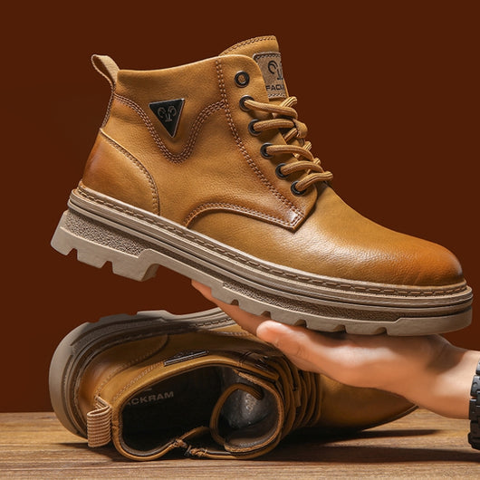 Botas de Trabajo Cuero Auténtico Estilo Británico para Hombre - Image 7