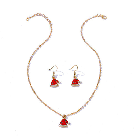 Conjunto de Collar y Aretes Navideños con Diseño Goteo Creativo - Image 2