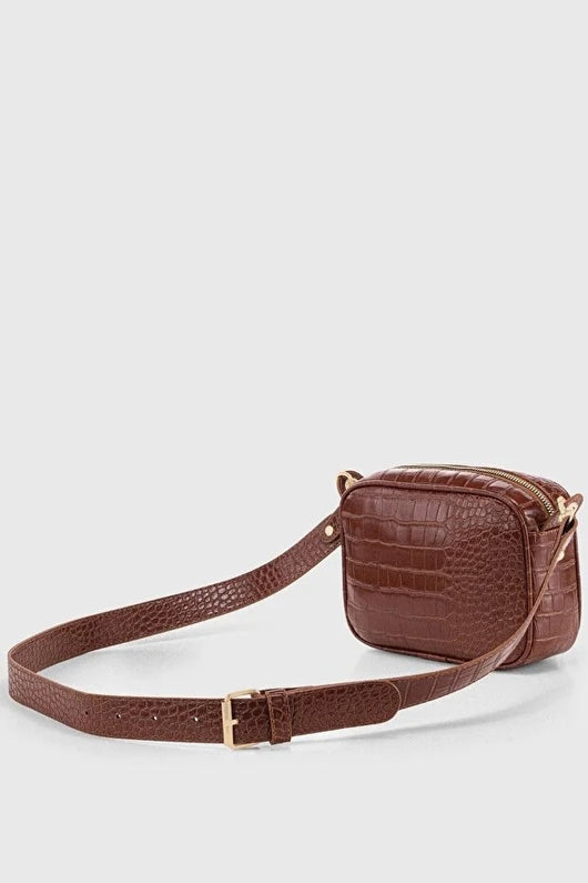 Bolso Bandolera Texturizado en Relieve de Cocodrilo para Mujer - Image 3