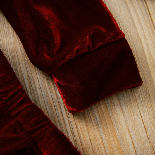 Traje Infantil de Terciopelo Dorado con Capucha y Orejas de Conejo - Image 3