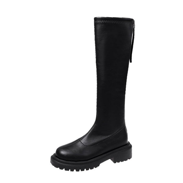 Botas Altas Estilo Coreano de Terciopelo con Plataforma Elevada - Image 3