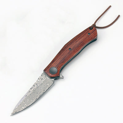 Cuchillo de Acero Damasco con Mango de Concha de Color - Image 6