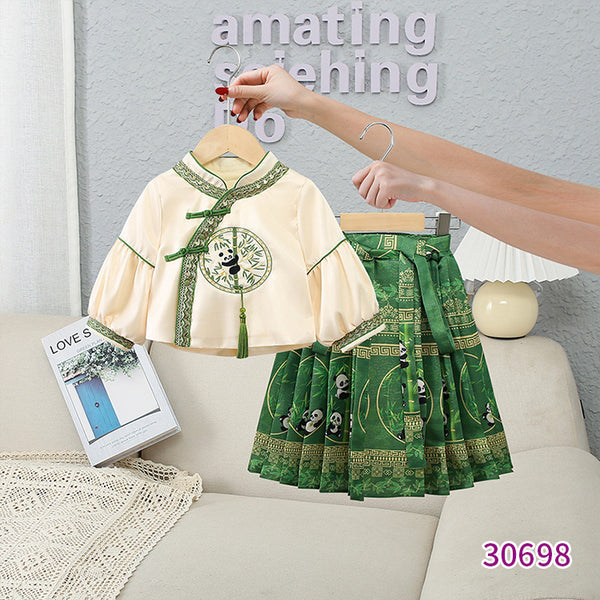 Conjunto Infantil Estilo Nacional - Falda Caballo Chino Dos Piezas