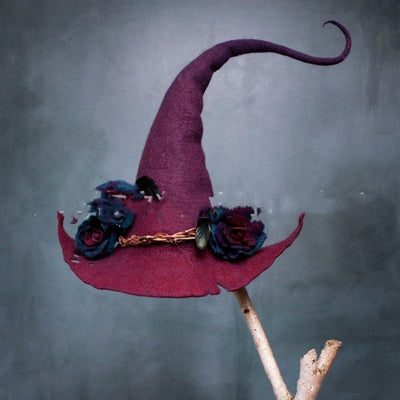 Sombrero de Bruja Moderno Lana Felt Punta - Disfraz Halloween Cálido Otoño Invierno - Image 3