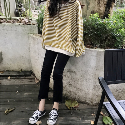 Camisa Oversized a Rayas de Manga Larga Suelta - Image 20