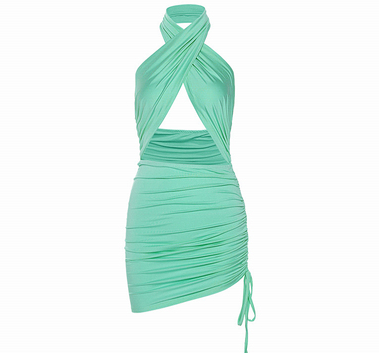 Vestido Elegante Backless de Color Sólido con Cuello Halter - Image 5