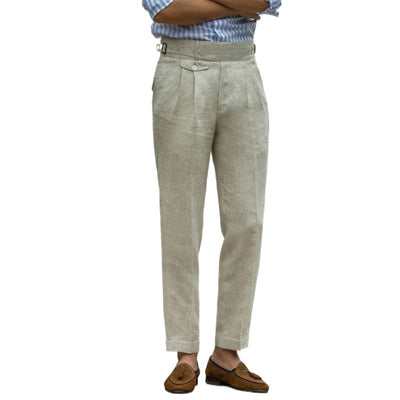 Pantalones de Lino Cintura Alta Efecto Adelgazante Corte Lápiz - Image 16