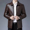 Chaqueta de Cuero Genuino Agrietado para Hombre - Estilo Otoño Invierno