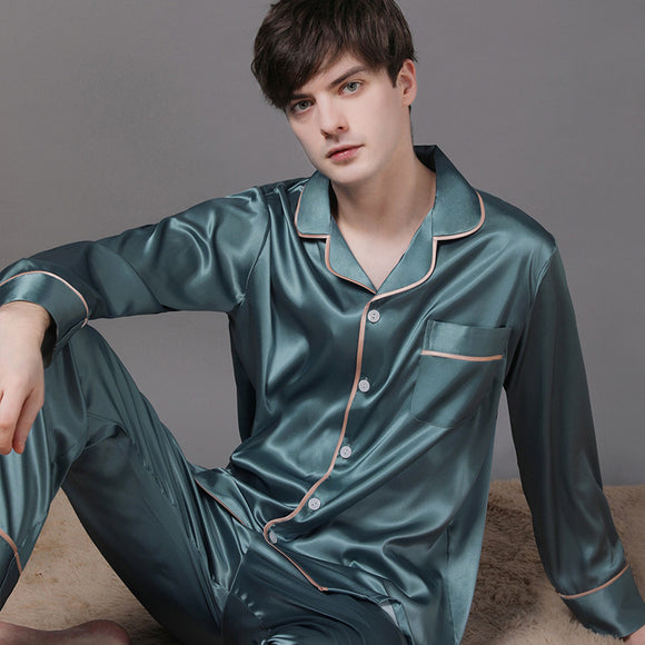 Pijama de Seda para Parejas Primavera Otoño