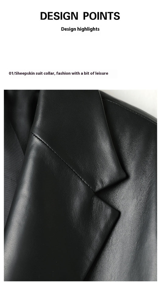 Blazer Ejecutivo de Piel de Oveja para Mujer - Image 8