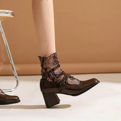 Zapatos Mary Jane para Mujer con Tacón Grueso Alto y Hebilla - Image 7