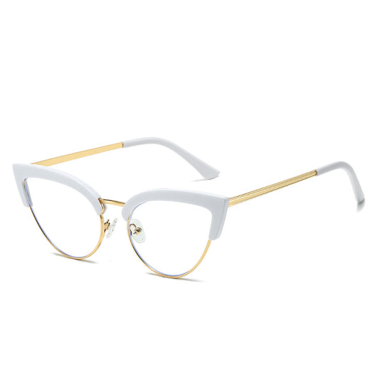 Gafas Elegantes Marco Grande Metal Mitad Inferior - Image 10