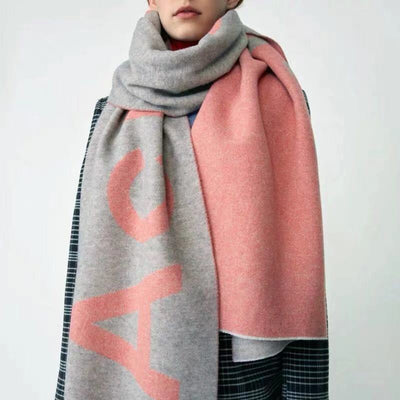 Bufanda de Lana Nórdica Tejida con Logo Designer para Otoño e Invierno - Image 15