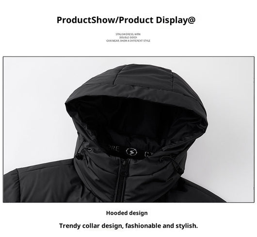 Abrigo Impermeable con Capucha para Hombre - Chaqueta de Plumón Invierno - Image 24