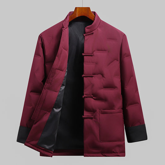 Abrigo Acolchado Estilo Tang Chino para Hombre - Invierno y Otoño