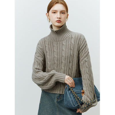 Suéter Cuello Alto Trenzado para Mujer - Otoño e Invierno - Image 2