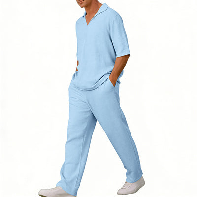 Traje Ejecutivo de Manga Corta con Solapa y Pantalón - Image 36