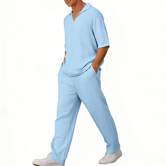 Traje Ejecutivo de Manga Corta con Solapa y Pantalón - Image 36