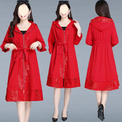 Abrigo Trinchera Elegante Talla Grande para Mujer Largo - Image 3