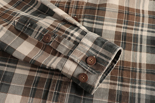 Camisa de Cuadros Manga Larga Texturizada para Hombre - Estilo Casual Lavado - Image 12