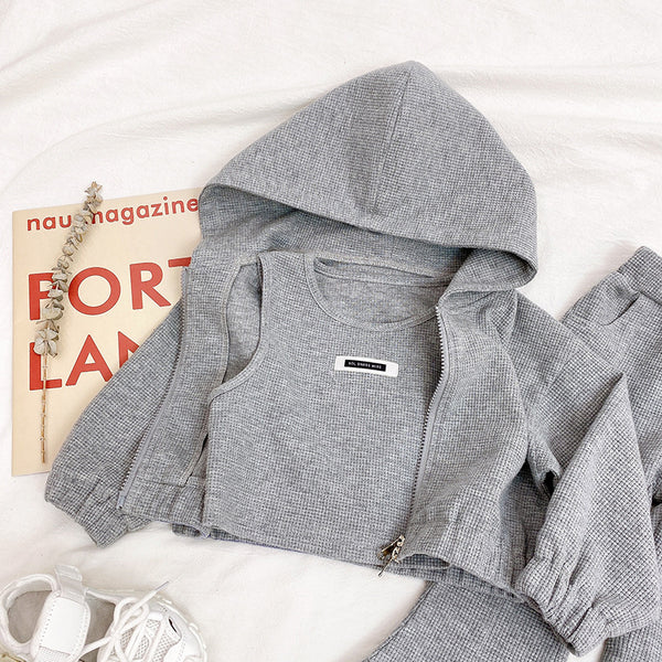 Conjunto Deportivo Niña Estilo Occidental: Chaqueta con Capucha y Pantalón Acampanado