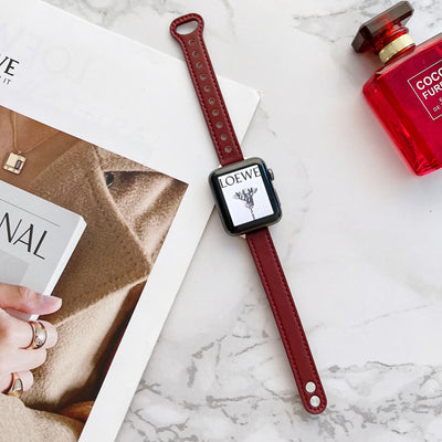 Correa de Cuero Barbour para Apple Watch 7 - Modelo Delgado de Doble Pasador - Image 4