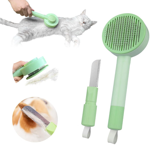 Cepillo Deshedding 2 en 1 para Gatos y Perros de Pelo Largo