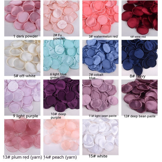 Pétalos de Rosa de Seda 4cm con Borde Quemado - Polvo Luminoso para Bodas - Image 4