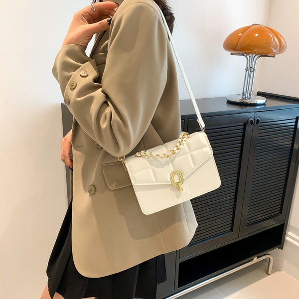 Bolso Bandolera Portátil con Cadena de Seguridad para Mujer