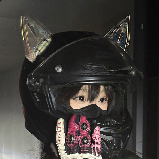 Conjunto de Armadura Mecánica Cyberpunk con Máscara, Protectores de Brazos y Diadema de Orejas de Gato - Image 4