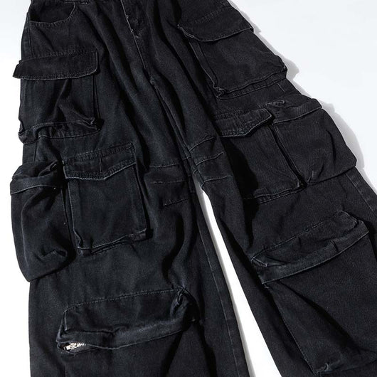 Pantalón Cargo Denim Lavado Industrial con Múltiples Bolsillos - Image 3