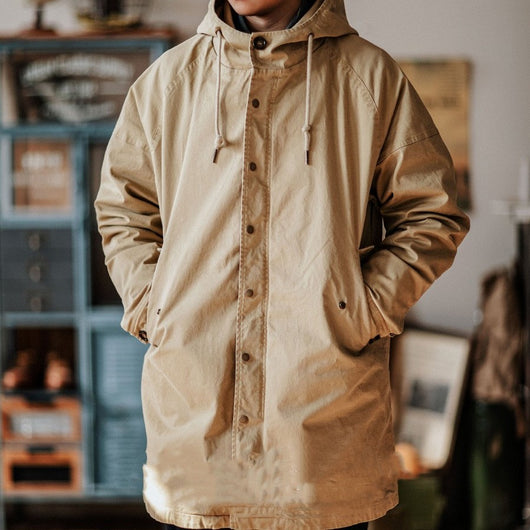 Parka Retro Americana con Capucha y Corte Sirena