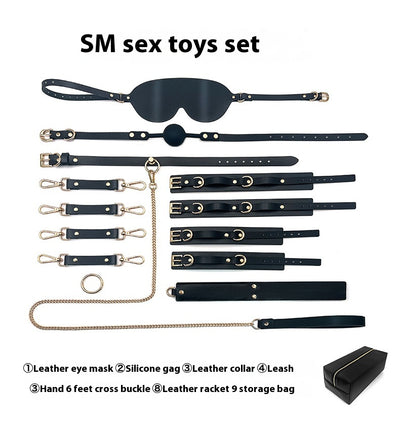 Set Completo de 9 Piezas para Parejas - Bolsa de Cuero, Pulsera, Accesorios Íntimos - Image 10