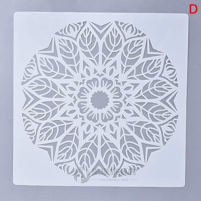 Plantilla de Pintura Mandala Loto Geométrica para Pared y Piso