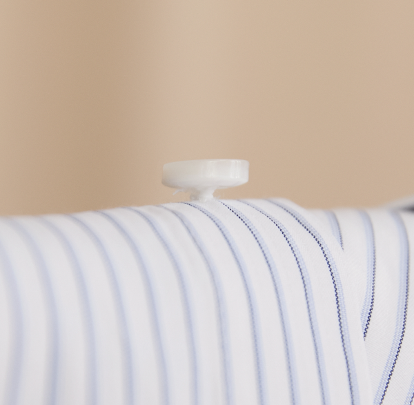Camisa de Negocio Italiana a Rayas con Cuello Windsor