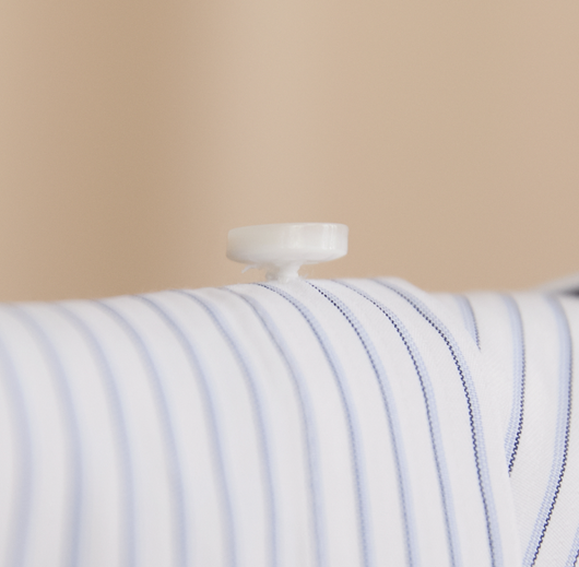 Camisa de Negocio Italiana a Rayas con Cuello Windsor - Image 2