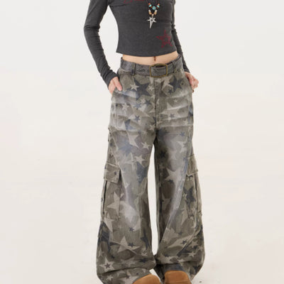 Jeans Cargo Camuflaje Retro Americano para Mujer - Image 9